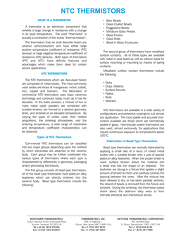 Ntc Thermistors