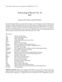 Archaeological Review No. 36 2011