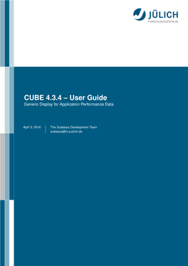 CUBE 4.3.4 – User Guide Generic Display for Application Performance Data