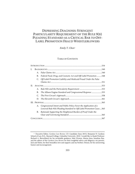 Stringent Particularity Requirement of the Rule 9(B) Pleading Standard As a Critical Bar to Off- Label Promotion Fraud Whistleblowers