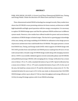 A Circuit-Level 3D DRAM Area, Timing, And