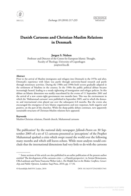 Danish Cartoons and Christian-Muslim Relations in Denmark