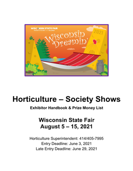 Society Shows Exhibitor Handbook & Prize Money List