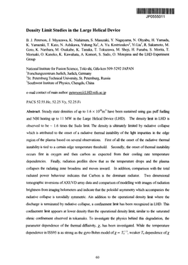 Density Limit Studies in the Large Helical Device