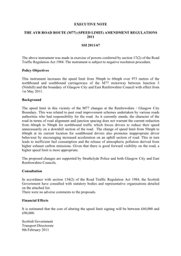 Speed Limit) Amendment Regulations 2011