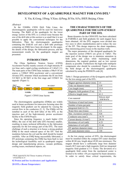 Development of a Quadrupole Magnet for Csns Dtl* X