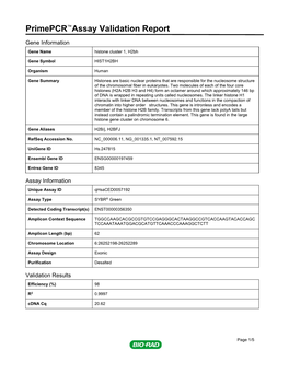 Primepcr™Assay Validation Report