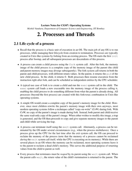 Processes and Threads