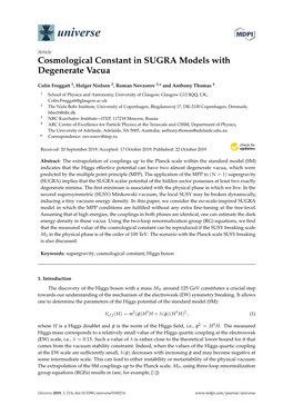 Cosmological Constant in SUGRA Models with Degenerate Vacua