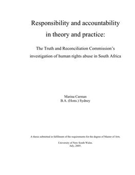 Responsibility and Accountability in Theory and Practice