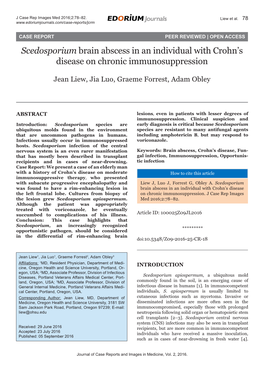 Scedosporium Brain Abscess in an Individual with Crohn's Disease On