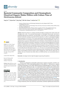 Bacterial Community Composition and Chromophoric Dissolved Organic Matter Differs with Culture Time of Skeletonema Dohrnii