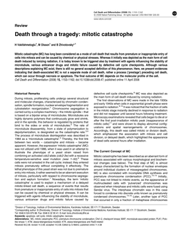 Mitotic Catastrophe