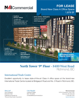 North Tower 9Th Floor - 8400 West Road Richmond, BC