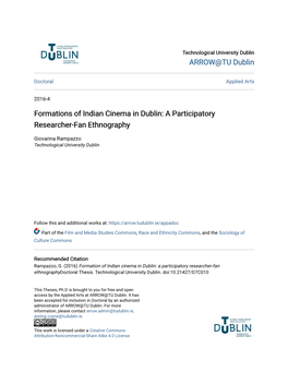 Formations of Indian Cinema in Dublin: a Participatory Researcher-Fan Ethnography