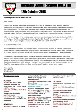 Richard Lander School Bulletin