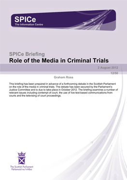 SB 12-50 Role of the Media in Criminal Trials