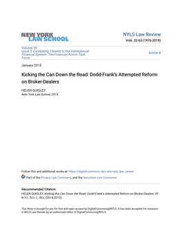 Dodd-Frank's Attempted Reform on Broker-Dealers