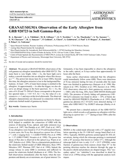 GRANAT/SIGMA Observation of the Early Afterglow from GRB 920723