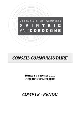 Conseil Communautaire Compte