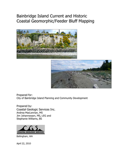 Bainbridge Island Current and Historic Coastal Geomorphic/Feeder Bluff Mapping