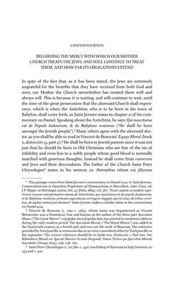 Regarding the Mercy with Which Our Mother Church Treats the Jews, and Will Continue to Treat Them, and How Far Its Obligations Extend