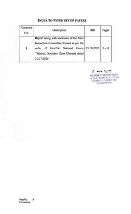 Inspection Report Filed by JC in OA 129 Of