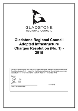 Adopted Infrastructure Charges Resolution (No.1)