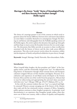 “Inside” Stories of Genealogical Purity and Slave Ancestry from Southern Senegal (Kolda Region)