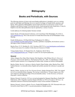 Bibliography Books and Periodicals, with Sources