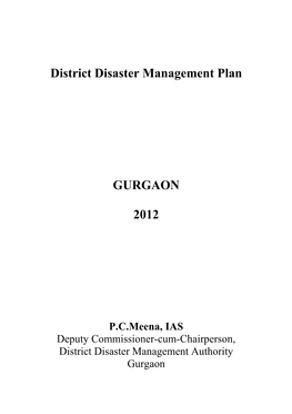 District Disaster Management Plan GURGAON 2012