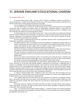 Educational Charism of St. Jerome