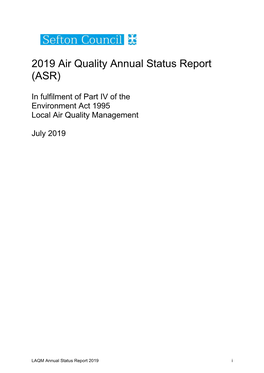 Annual Air Quality Status Report 2019