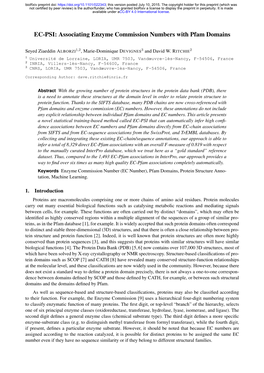 EC-PSI: Associating Enzyme Commission Numbers with Pfam Domains