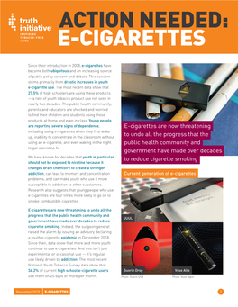 Action Needed: E-Cigarettes