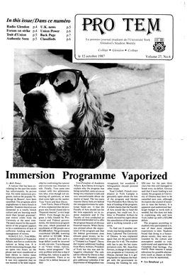 Vaporized Programme Immersion