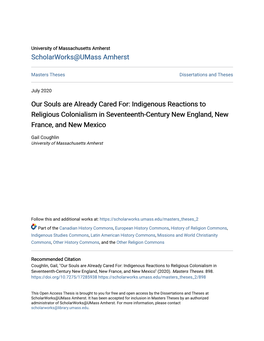 Indigenous Reactions to Religious Colonialism in Seventeenth-Century New England, New France, and New Mexico