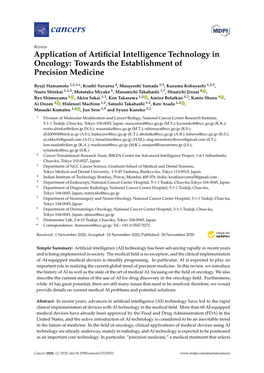 Application of Artificial Intelligence Technology in Oncology