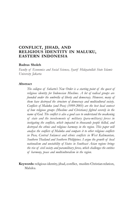 Conflict, Jihad, and Religious Identity in Maluku, Eastern Indonesia