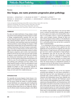 One Fungus, One Name Promotes Progressive Plant Pathology