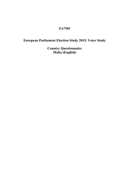 ZA7581 European Parliament Election Study 2019, Voter Study