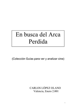 En Busca Del Arca Perdida