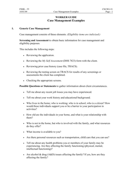 Case Management Examples Page - 1