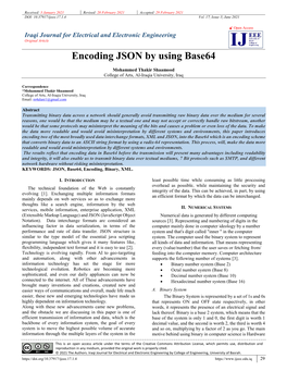 Encoding JSON by Using Base64