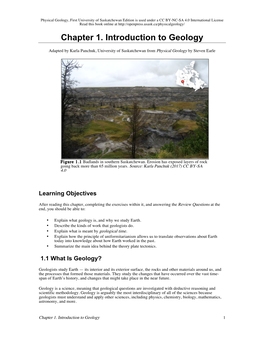 Chapter 1. Introduction to Geology