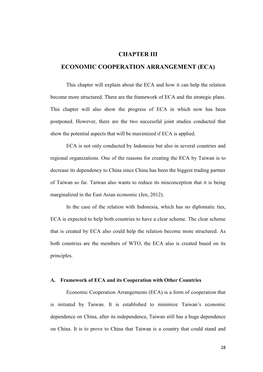 Chapter Iii Economic Cooperation