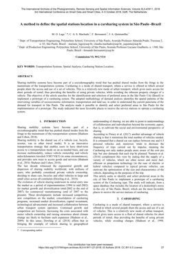 A Method to Define the Spatial Stations Location in a Carsharing System in São Paulo -Brazil