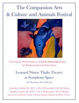 The Compassion Arts & Culture and Animals Festival