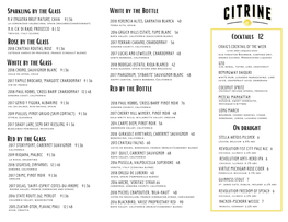 CITRINE Wine & Cocktail Menu 10.24.20