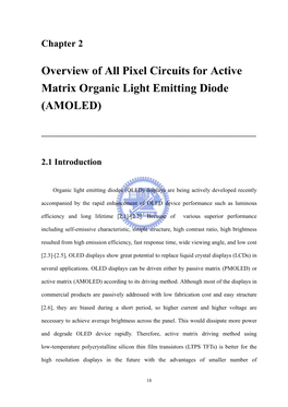 Overview of All Pixel Circuits for Active Matrix Organic Light Emitting Diode (AMOLED)